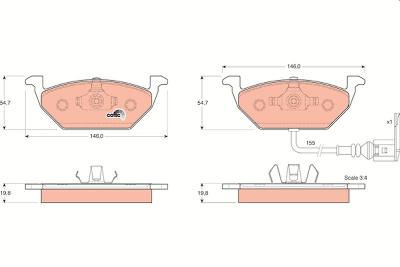 Bremsbelagsatz, Scheibenbremse