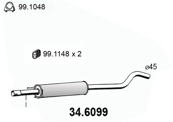 Mittelschalldämpfer